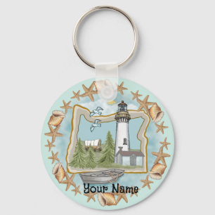 Oregon Shells Lighthouse  Keychain