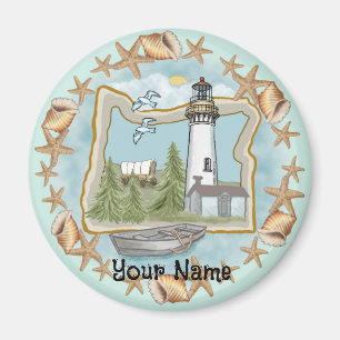 Oregon Shells Lighthouse Magnet