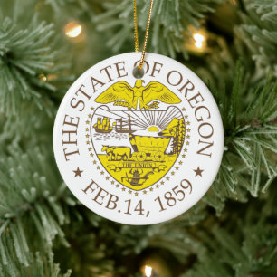 Oregon sign ceramic ornament