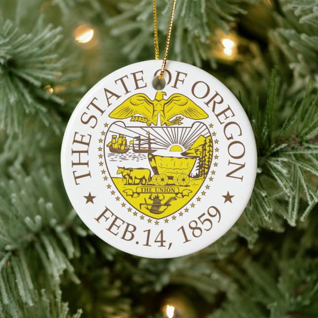 Oregon sign ceramic ornament (Tree)