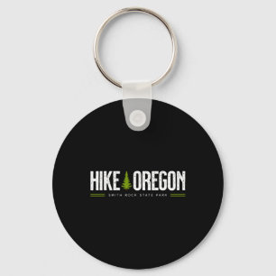 Oregon Smith Rock State Park Hike Tree Retro Graph Keychain