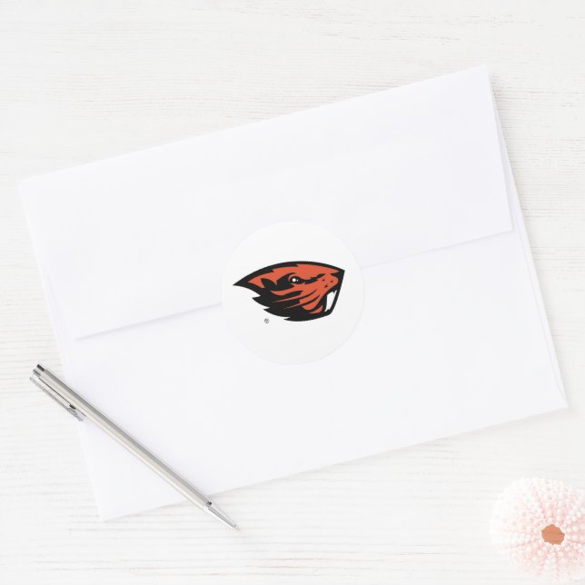 Oregon State Beavers | Beaver Head Classic Round Sticker (Envelope)