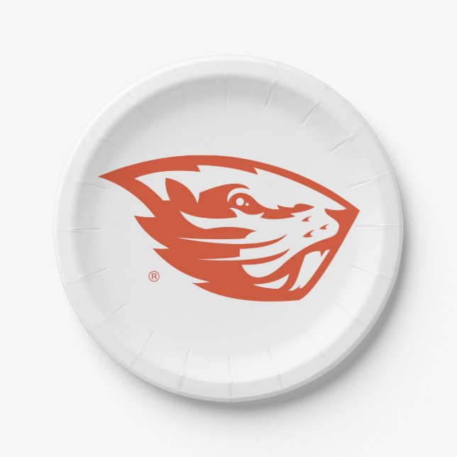 Oregon State Beavers | Beaver Head Paper Plate (Front)