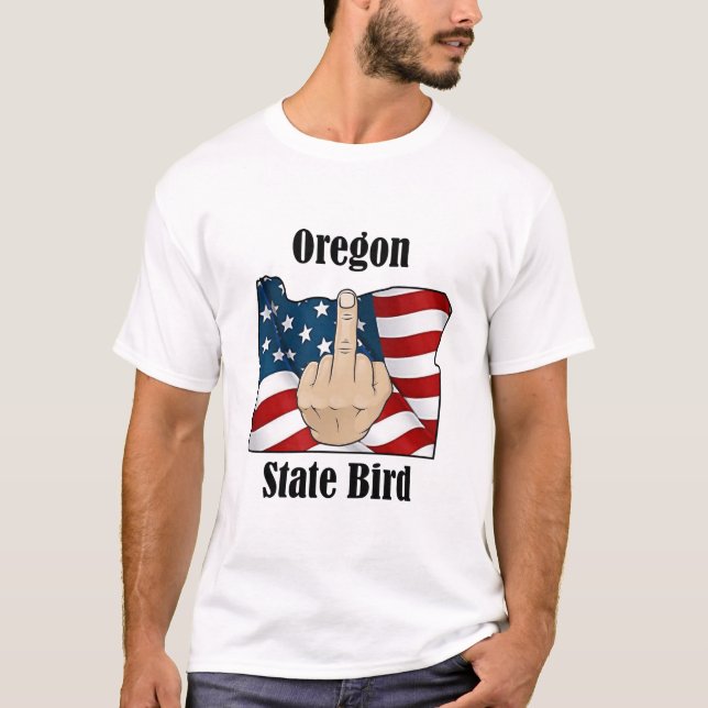 Oregon state bird t-shirt middle finger (Front)