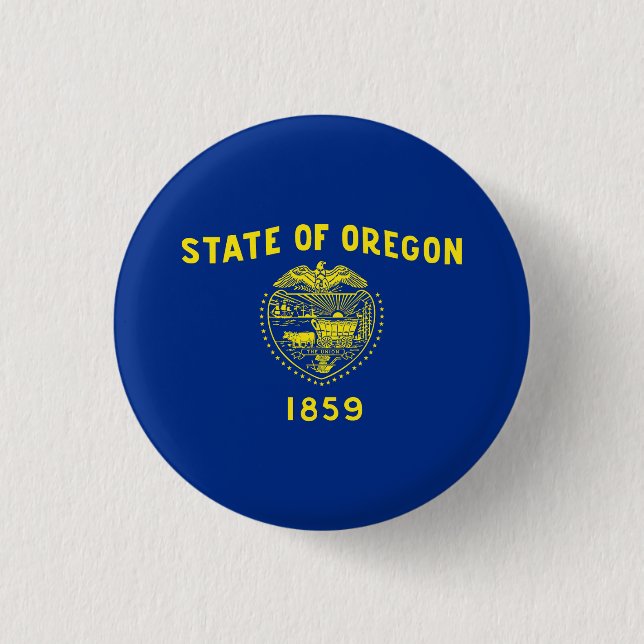 Oregon State Flag 1 Inch Round Button (Front)