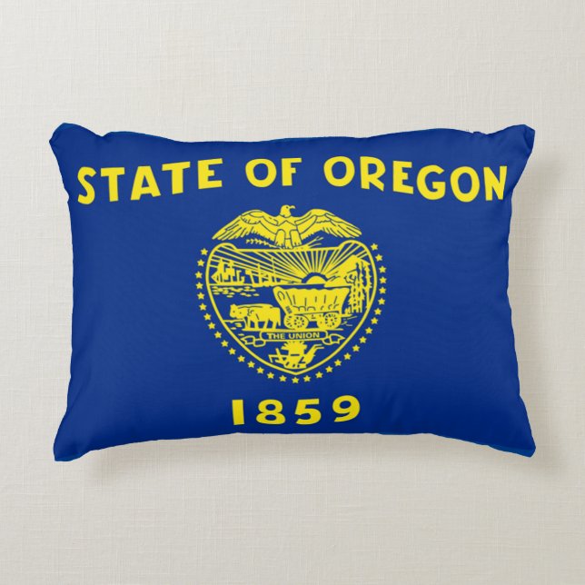 Oregon State Flag Accent Pillow (Front)