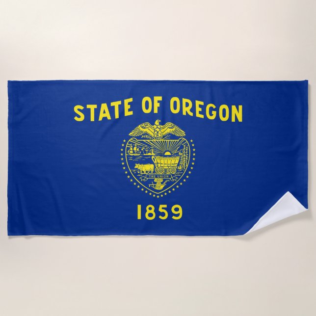 Oregon State Flag Beach Towel (Front)