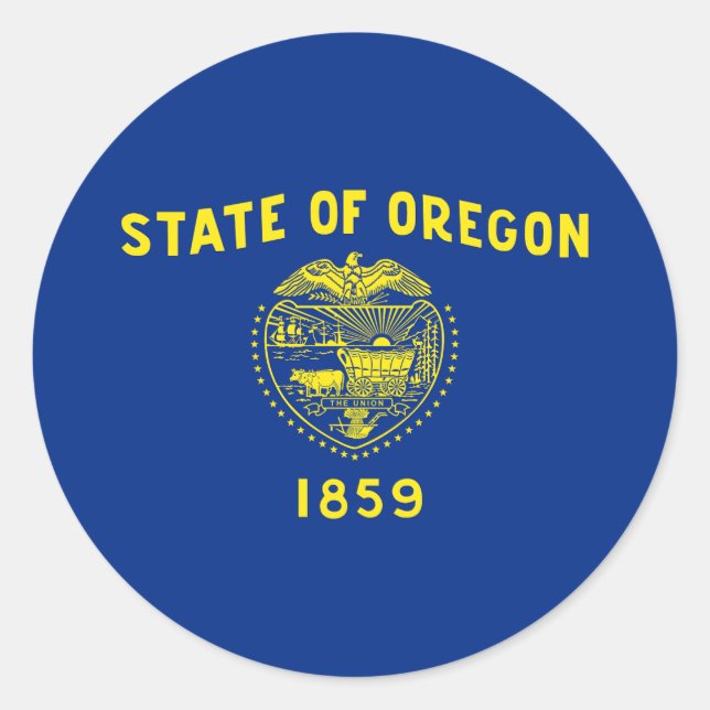 Oregon State Flag Classic Round Sticker (Front)