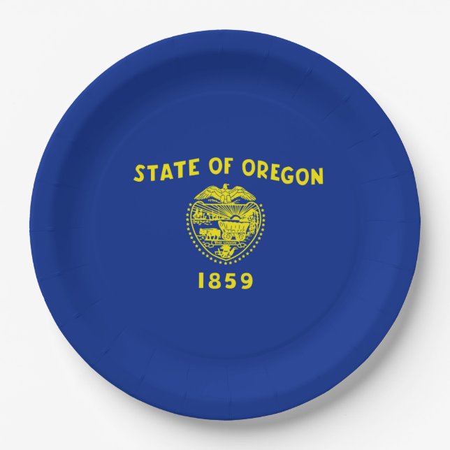 Oregon State Flag Design Decor Paper Plate (Front)