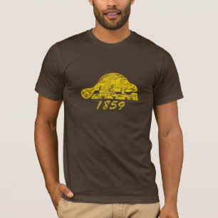 Oregon State Flag Grunge Beaver Brown T-Shirt