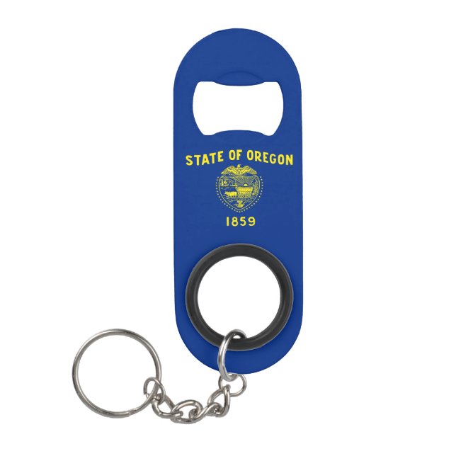 Oregon State Flag Keychain Bottle Opener (Front)
