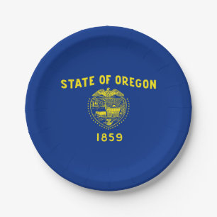 Oregon State Flag Paper Plate
