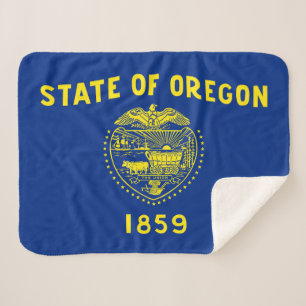 Oregon State Flag Sherpa Blanket