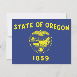 Oregon State Flag Two Sided Seal & Pioneer Postcard