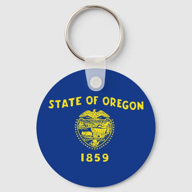 oregon state flag united america republic symbol keychain (Front)