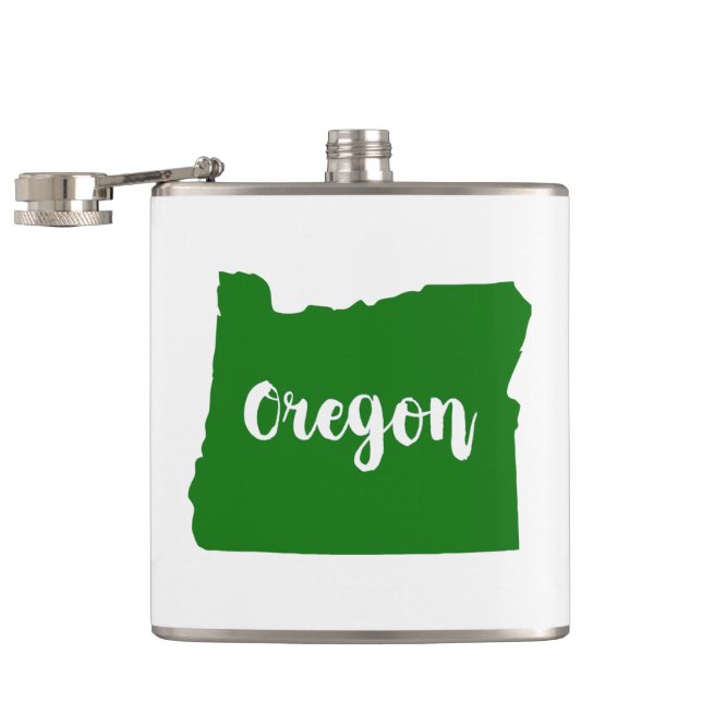 Oregon State Green Hip Flask (Opened)
