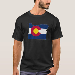 OREGON STATE MAP COLORADO CO Flag Roots Men Women T-Shirt