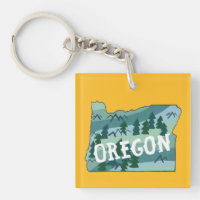Oregon State Map Illustration