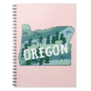 Oregon State Map Illustration Notebook