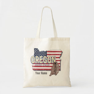 Oregon State United States Retro Map USA Souvenir Tote Bag