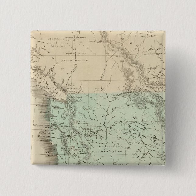 Oregon Territory 2 Inch Square Button (Front)