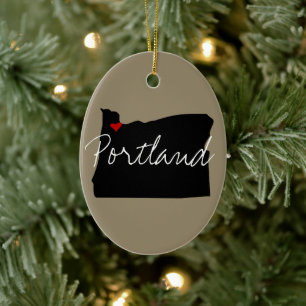 Oregon Town Ceramic Ornament