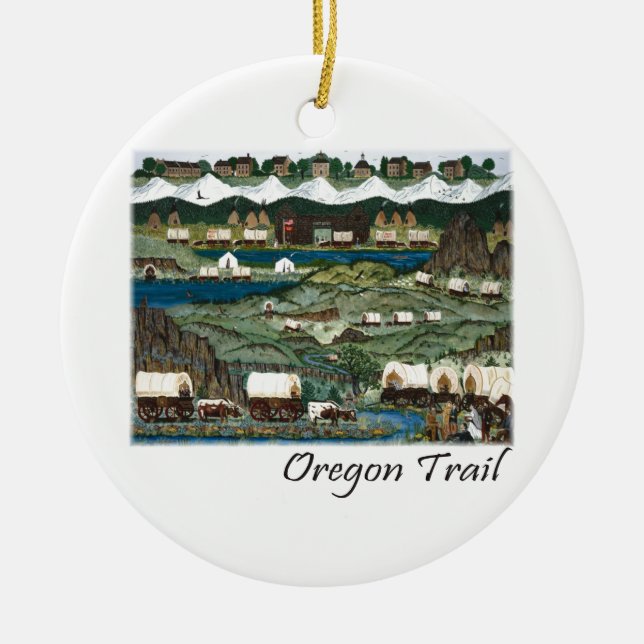 Oregon Trail Ceramic Ornament (Front)