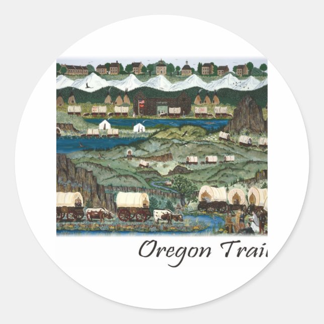 Oregon Trail Classic Round Sticker (Front)