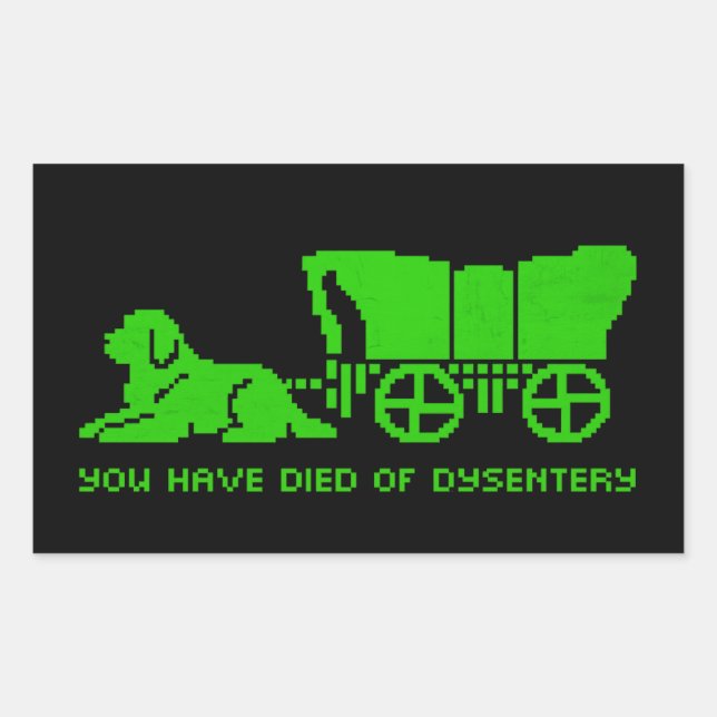 Oregon Trail Newfoundland dysentary Style  Sticker (Front)