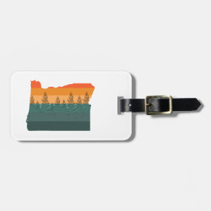 Oregon Tree Silhouette Luggage Tag