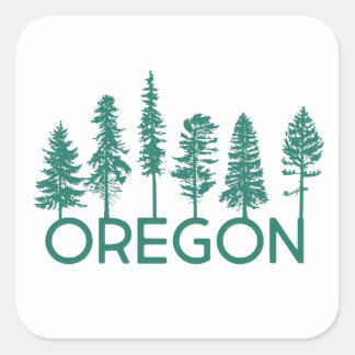 Oregon Trees Square Sticker