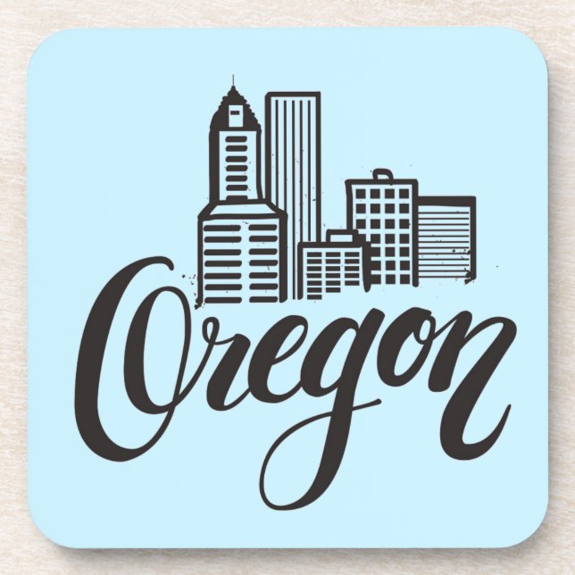 Oregon Typography Design Coaster (Front)