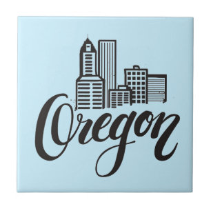 Oregon Typography Design Tile
