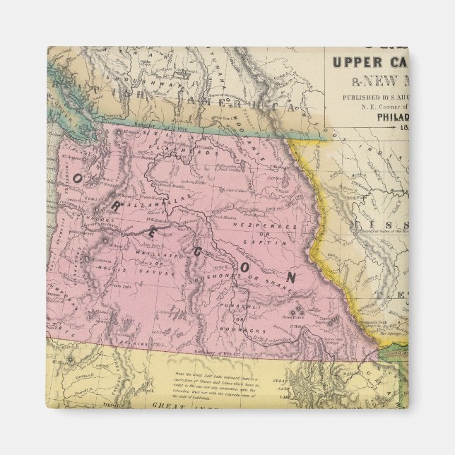 Oregon, Upper California & New Mexico Magnet (Front)