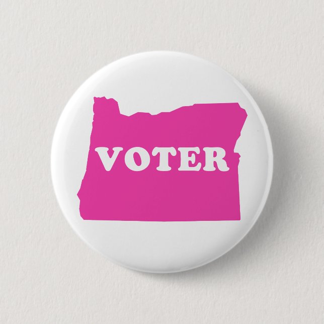 Oregon Voter - I Vote in Pink 2 Inch Round Button (Front)