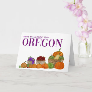 Oregon Watercolor Pumpkins Thanksgiving Card