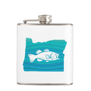 Oregon Wave Fishing Hip Flask