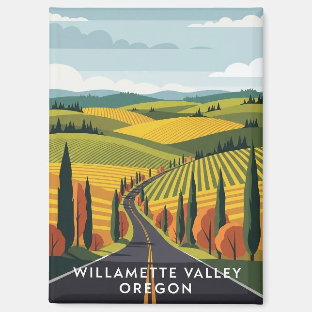 Oregon Willamette Valley Travel Magnet (Front)