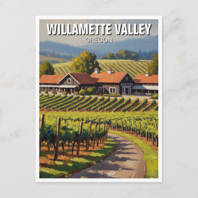 Oregon Willamette Valley Travel Postcard (Front)