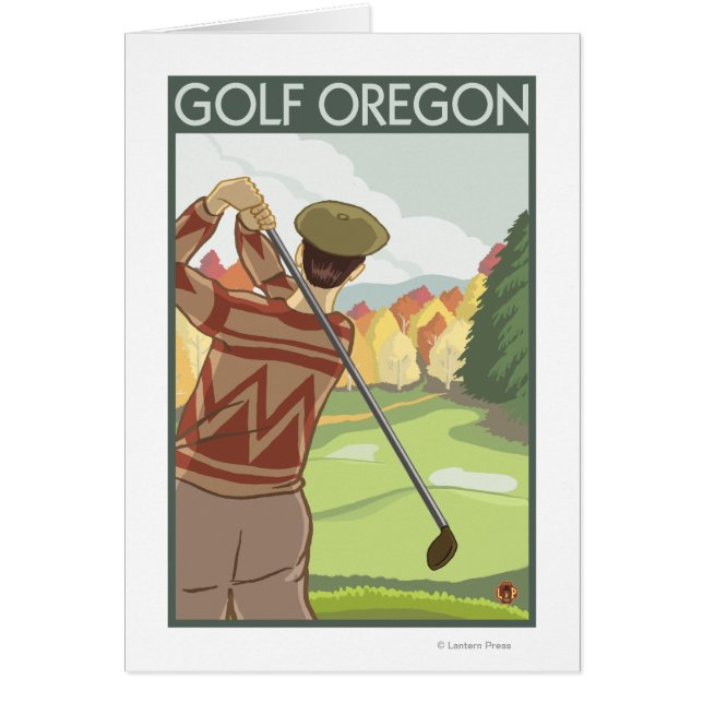 OregonGolf Scene Vintage Travel Poster (Front)