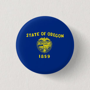 Oregonian Flag, Flag of Oregon 1 Inch Round Button