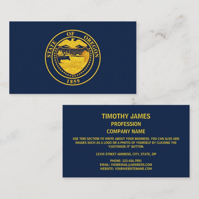 Oregonian Seal, Seal of Oregon Business Card (Front/Back)