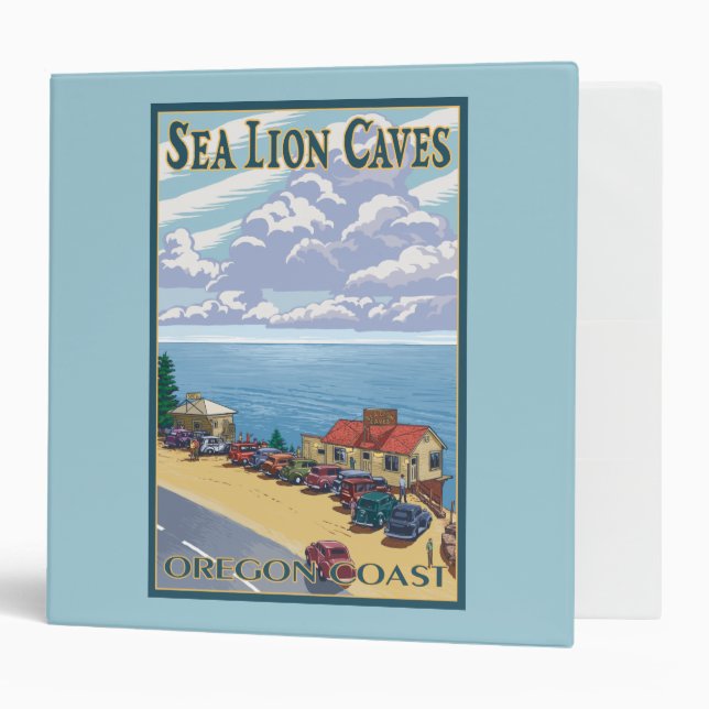 OregonSea Lion Caves Vintage Travel Poster Binder (Front/Inside)