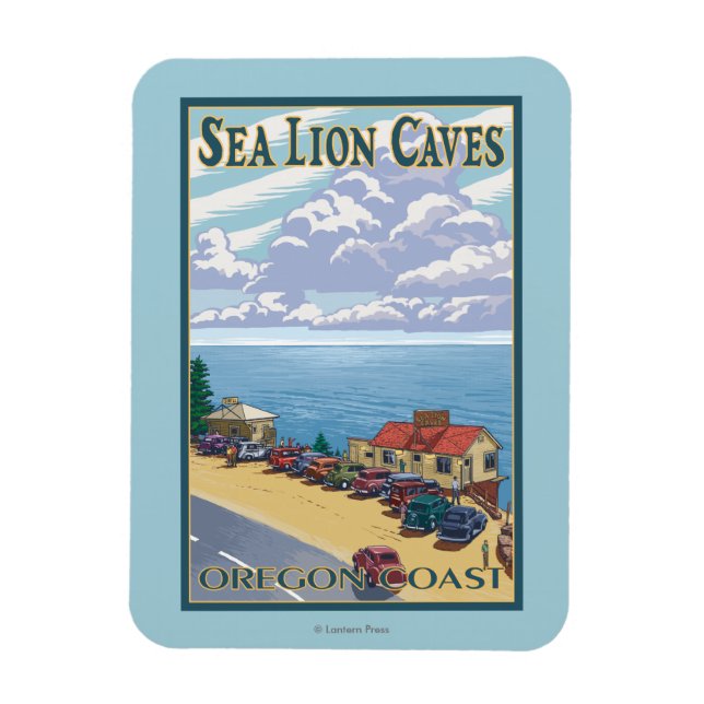 OregonSea Lion Caves Vintage Travel Poster Magnet (Vertical)