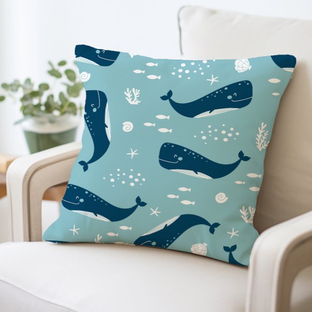 Oreiller à baleine, Thème Océan (Créateur téléchargé)