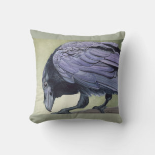 Oreiller à corbeau Pièce d'art Diablo Black Crow