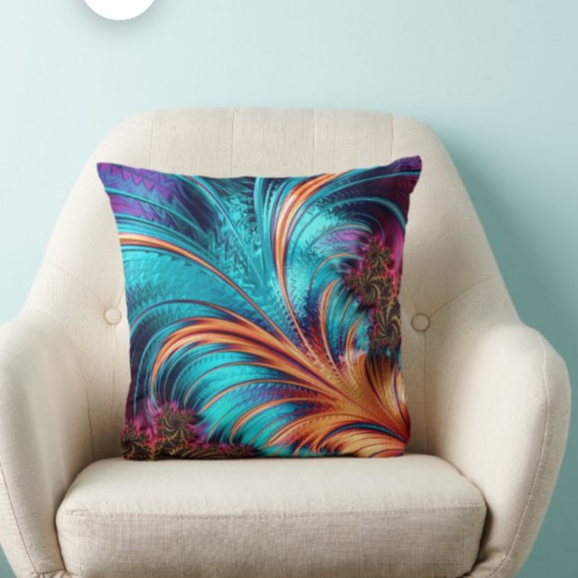 Oreiller à jet d'ambre à plumes chic et sophistiqu (Créateur téléchargé)
