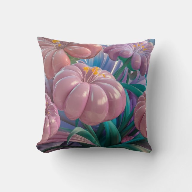 Oreiller à jet de fleurs gonflé 3D (Recto)