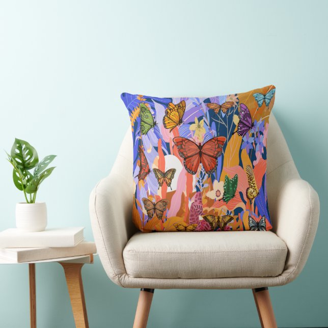 Oreiller à jet de papillon (Chaise)