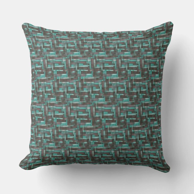 Oreiller à jet Motif Aqua Mahogany (Recto)